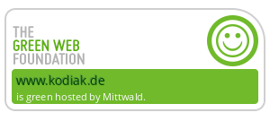 kodiak.de is green hosted by Mittwald.